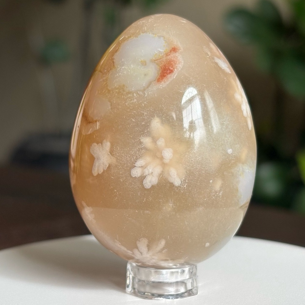Flower Agate Crystal Egg Carving - Polished - Picture 14 of 17